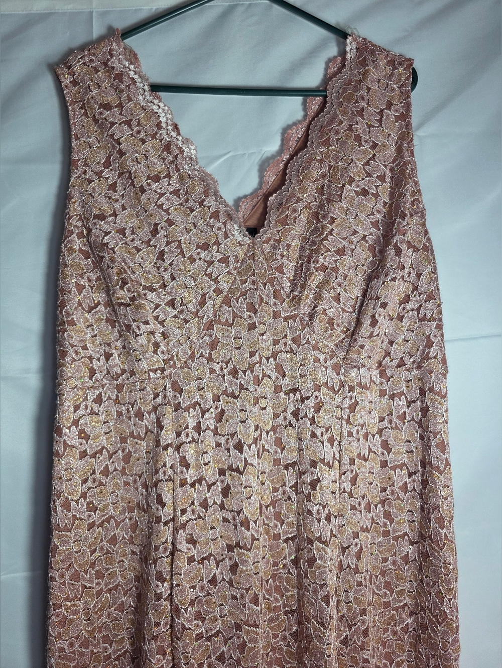 Lovely Grace 3xl Elegant Pink Lace Maxi Dress